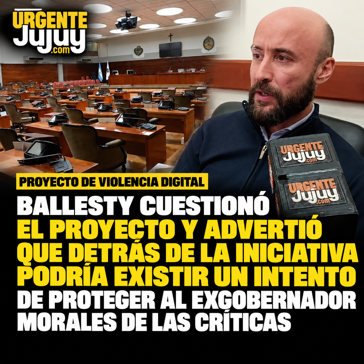 Ballesty cuestionó el proyecto de violencia digital y advirtió que detrás de la iniciativa podría existir un intento de proteger al exgobernador Morales de las críticas