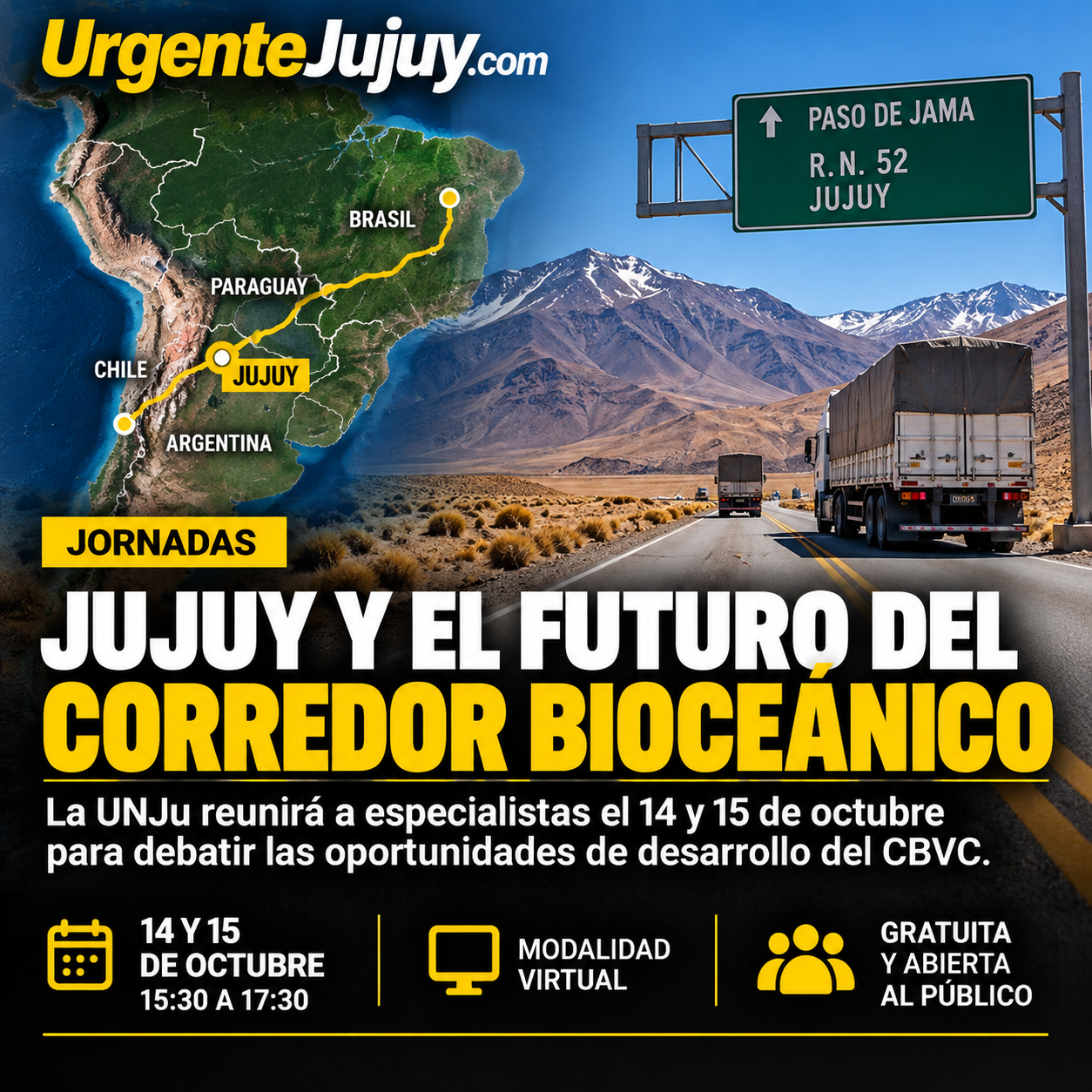La UNJu reunirá a especialistas para debatir el futuro del Corredor Bioceánico y las oportunidades para Jujuy