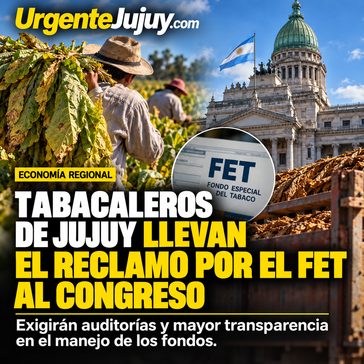 El reclamo por el FET llega al Congreso: tabacaleros de Jujuy exigirán auditorías y pondrán bajo la lupa el manejo de los fondos