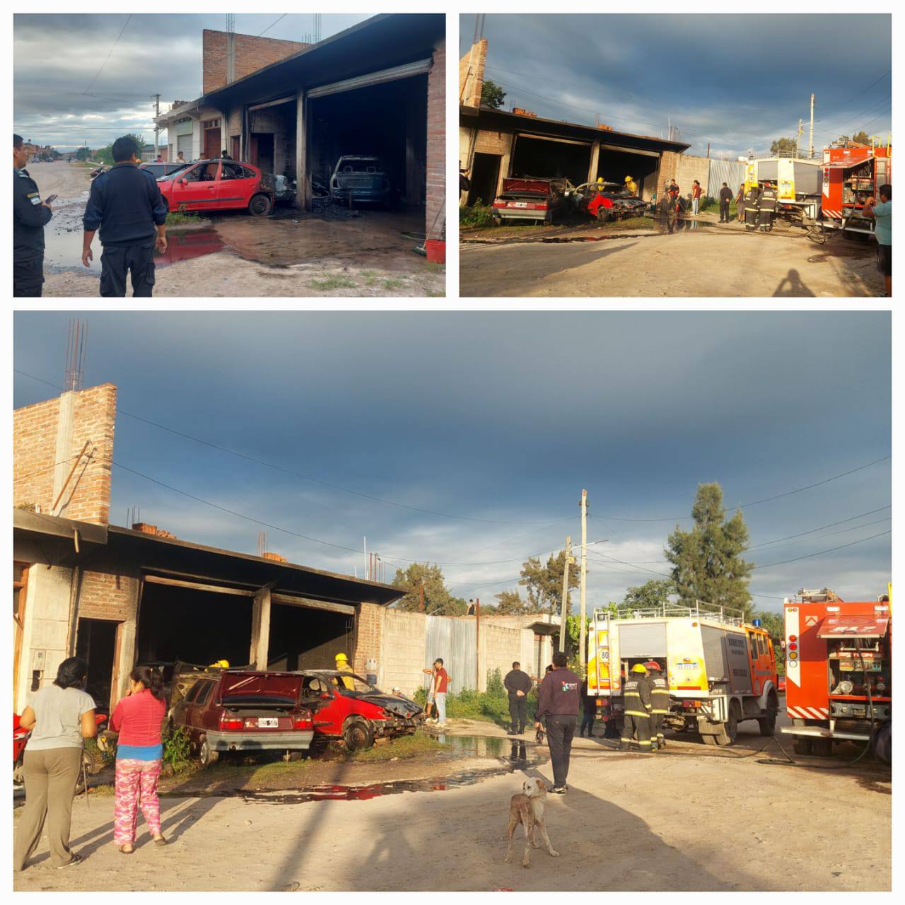 Se incendió un taller mecánico en Monterrico y el daño fue total