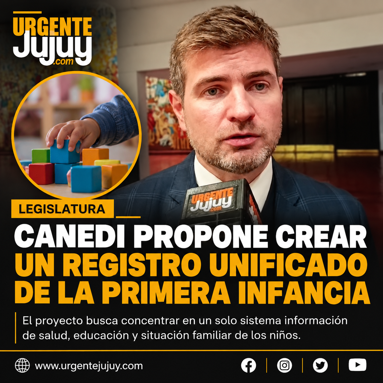 Canedi propone crear un registro unificado para concentrar información sobre la primera infancia en Jujuy