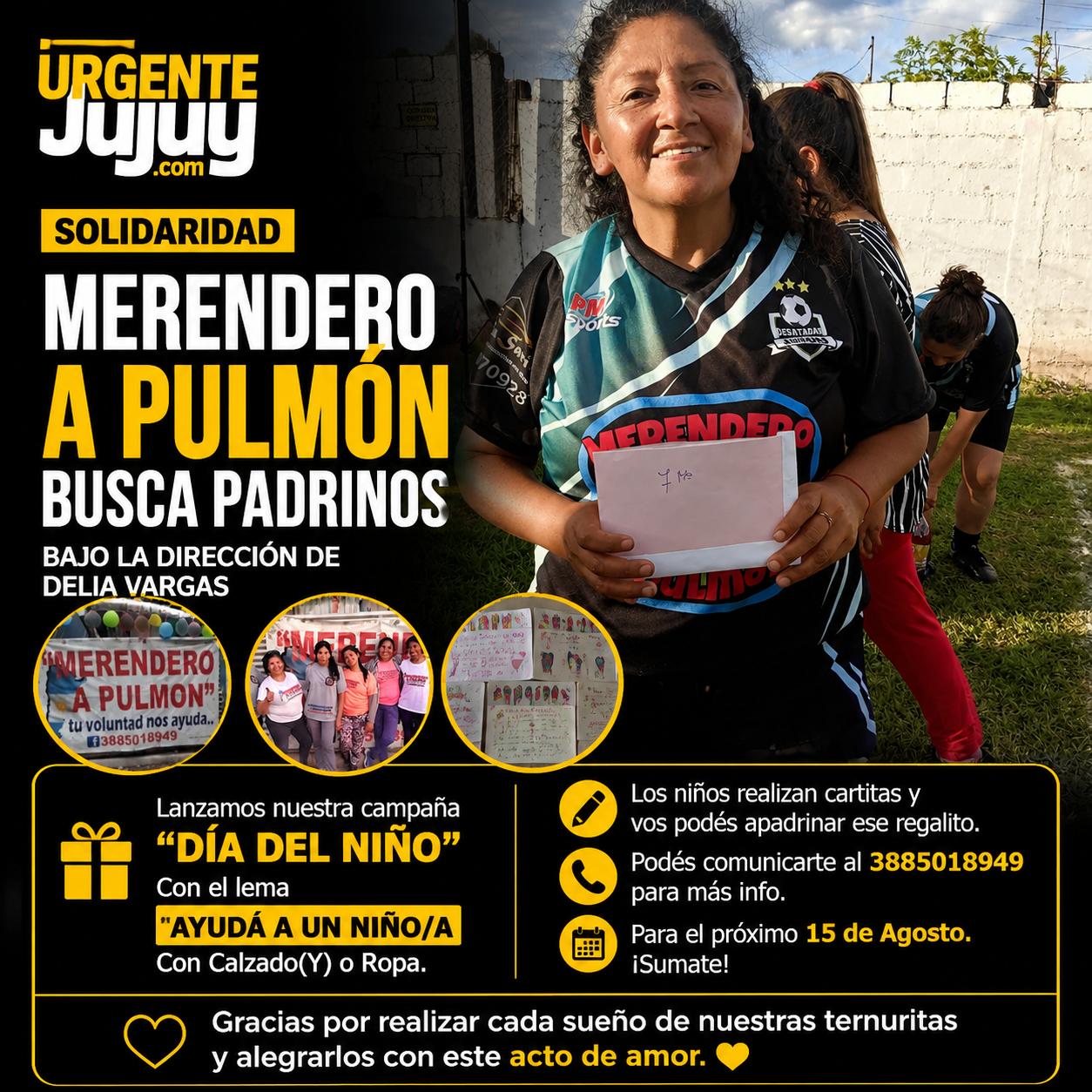 El Merendero A Pulmón, busca padrinos para festejar el día del niño