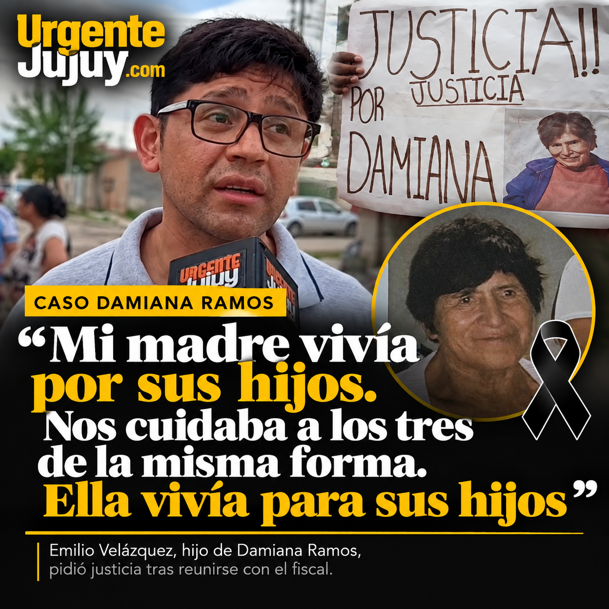 Emilio Velázquez pidió justicia por Damiana Ramos: “Una persona está libre y yo no tengo a mi madre”