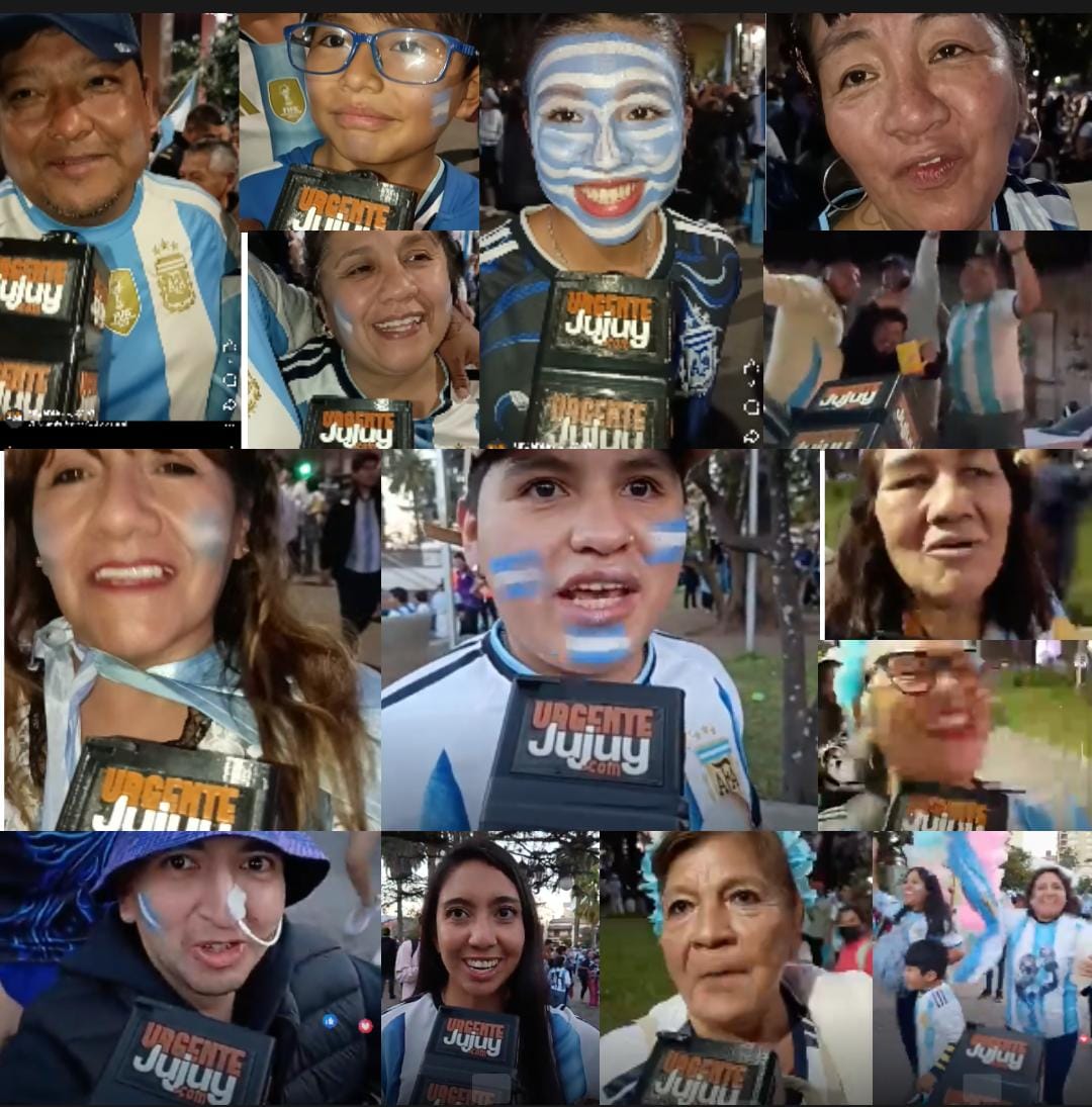 Los jujeños salieron a las calles a celebrar. Gritos, cantos, abrazos y mucho agradecimiento a Dios por la gran selección que tiene la Argentina