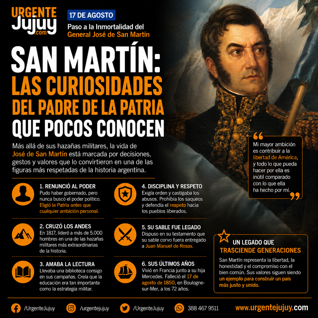 San Martín: las curiosidades del Padre de la Patria que pocos conocen