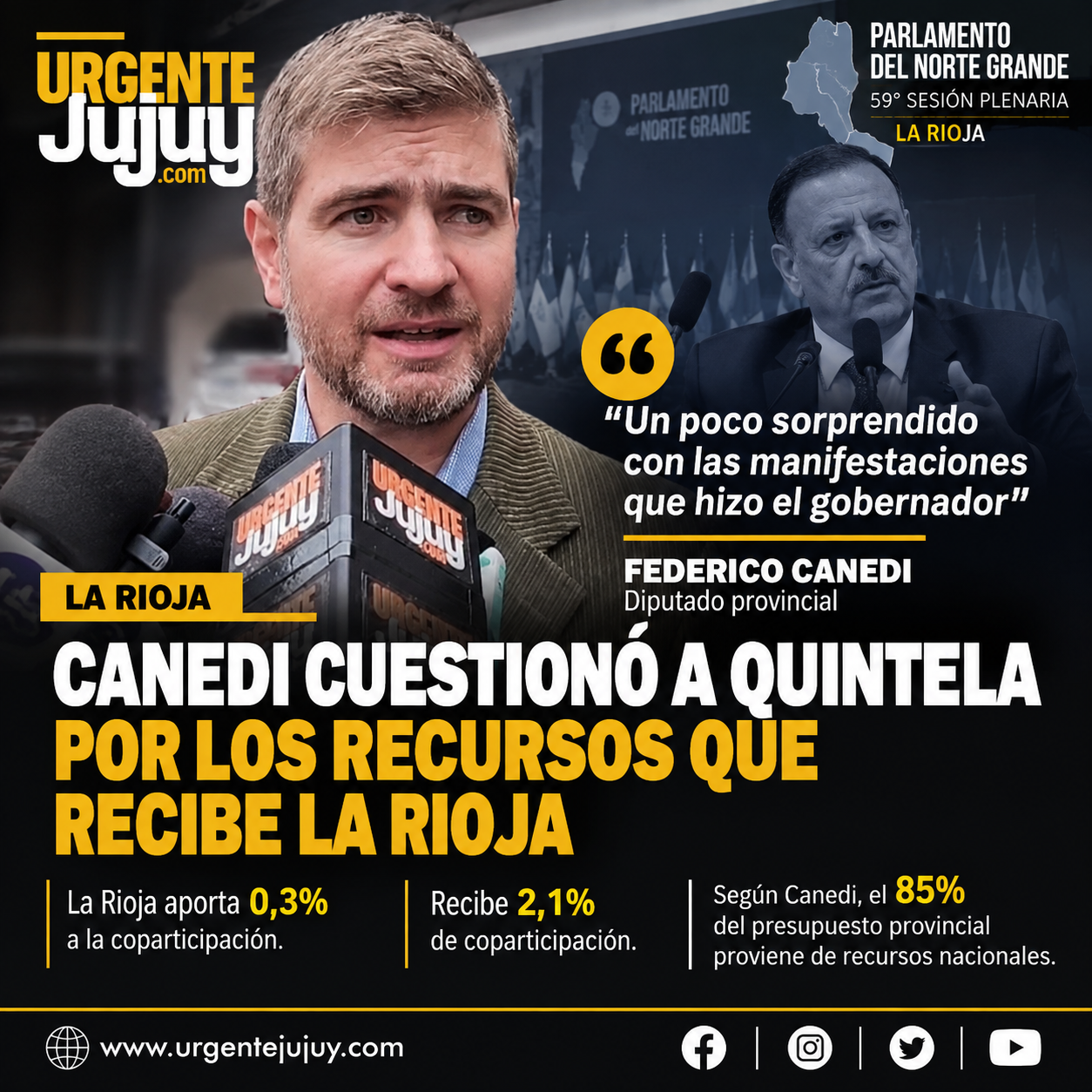 Canedi cruzó a Quintela: 